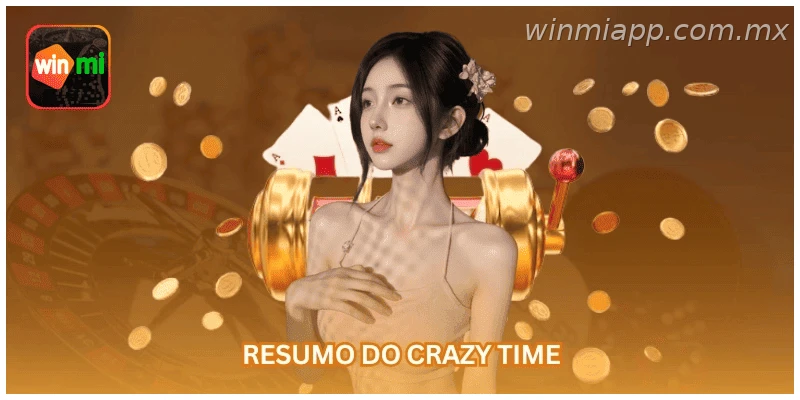 Crazy Time na WINMIAPP com regras, saldo em R$ e leitura da rodada